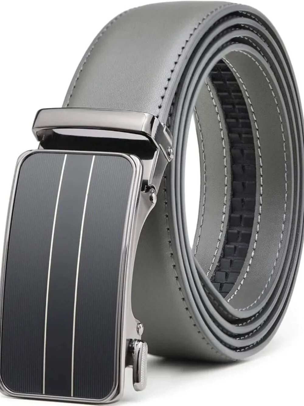 Adjustable Leather Dress Belt for Men, 1 3/8